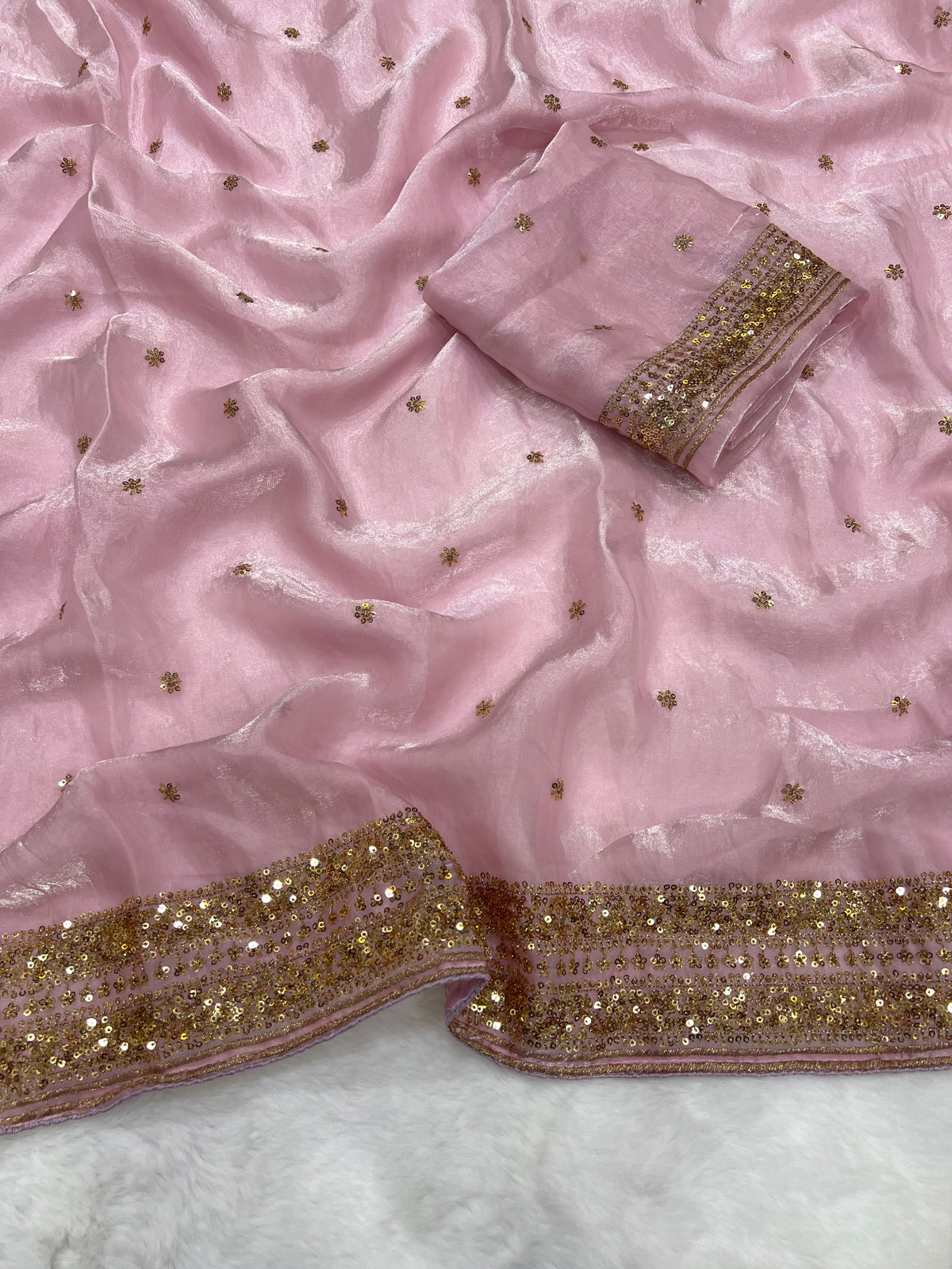 Premium Quality Space Silk Sarees with Beautiful Embroidery Cording & Sequance c-pallu work and butti work