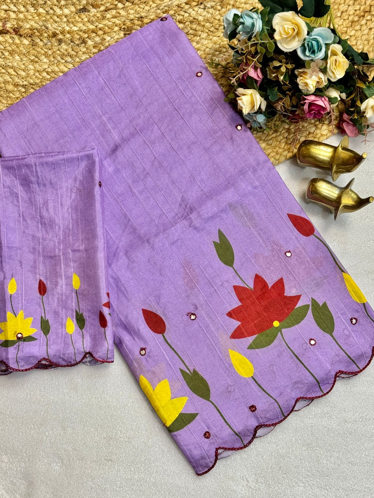 Handloom tusser silk sarees