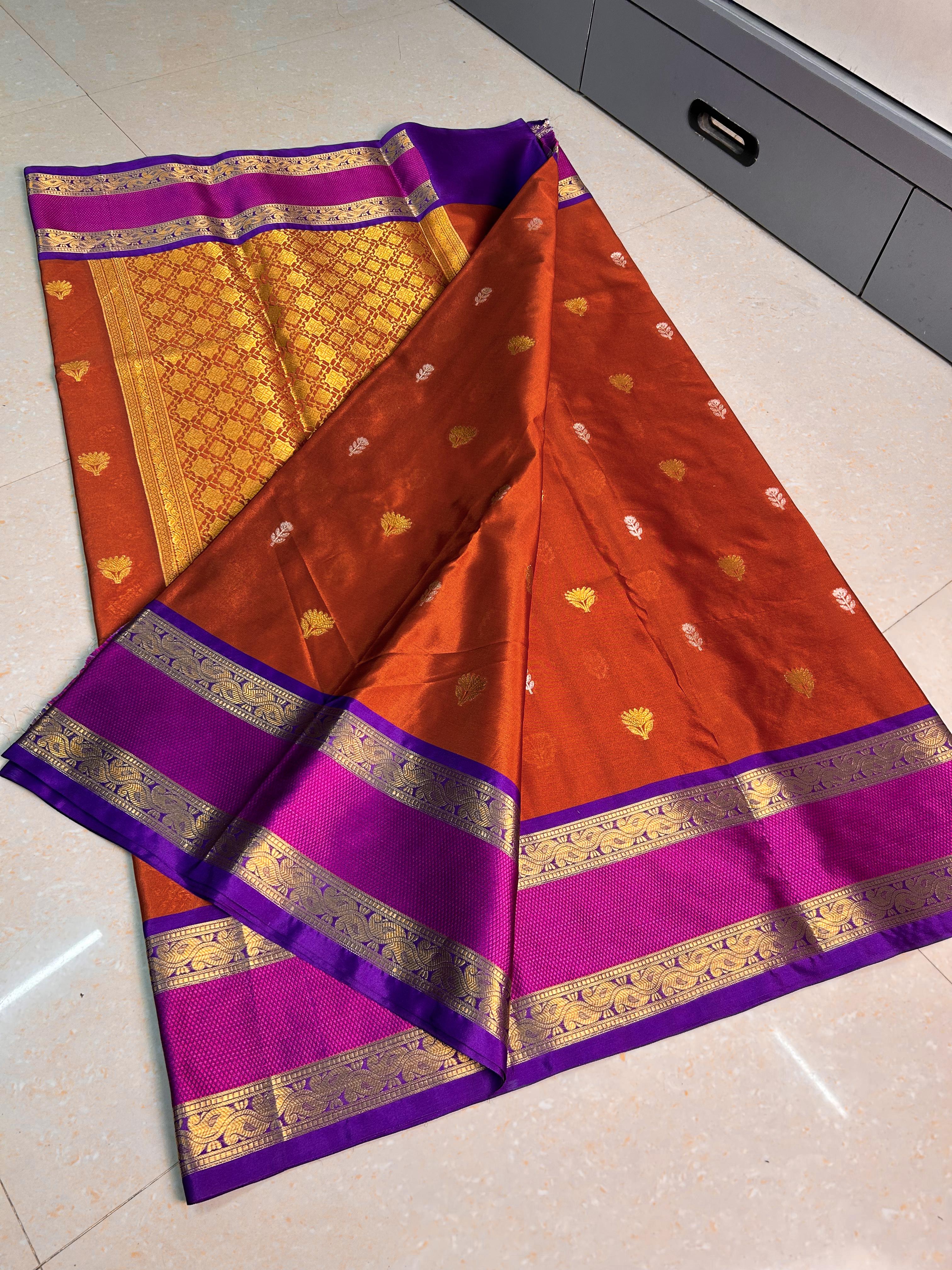 Semi Gadwal Banarasi Pattu Silk Saree