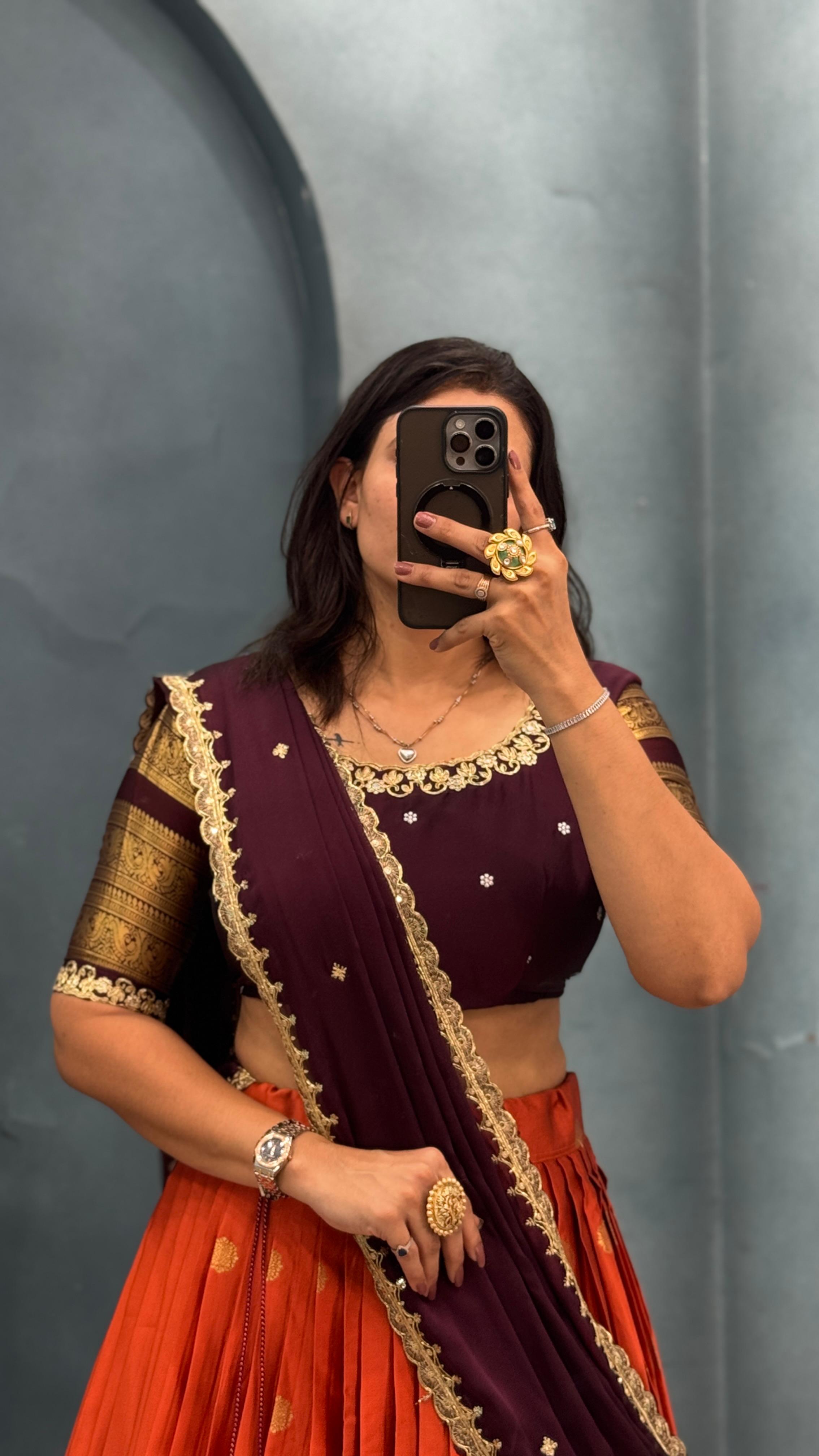 Launch New Exclusive Designer Premium Quality Pure Kanjivaram Silk Full Stitched Lehenga Upto 3XL