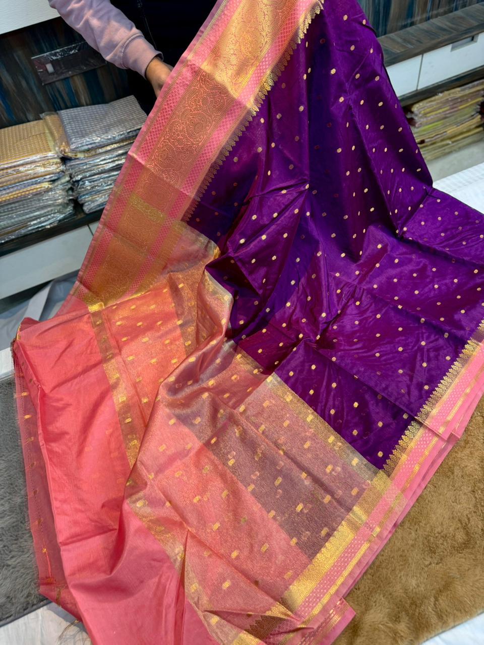 New Design in Banarasi Raw Mango Silk Sarees