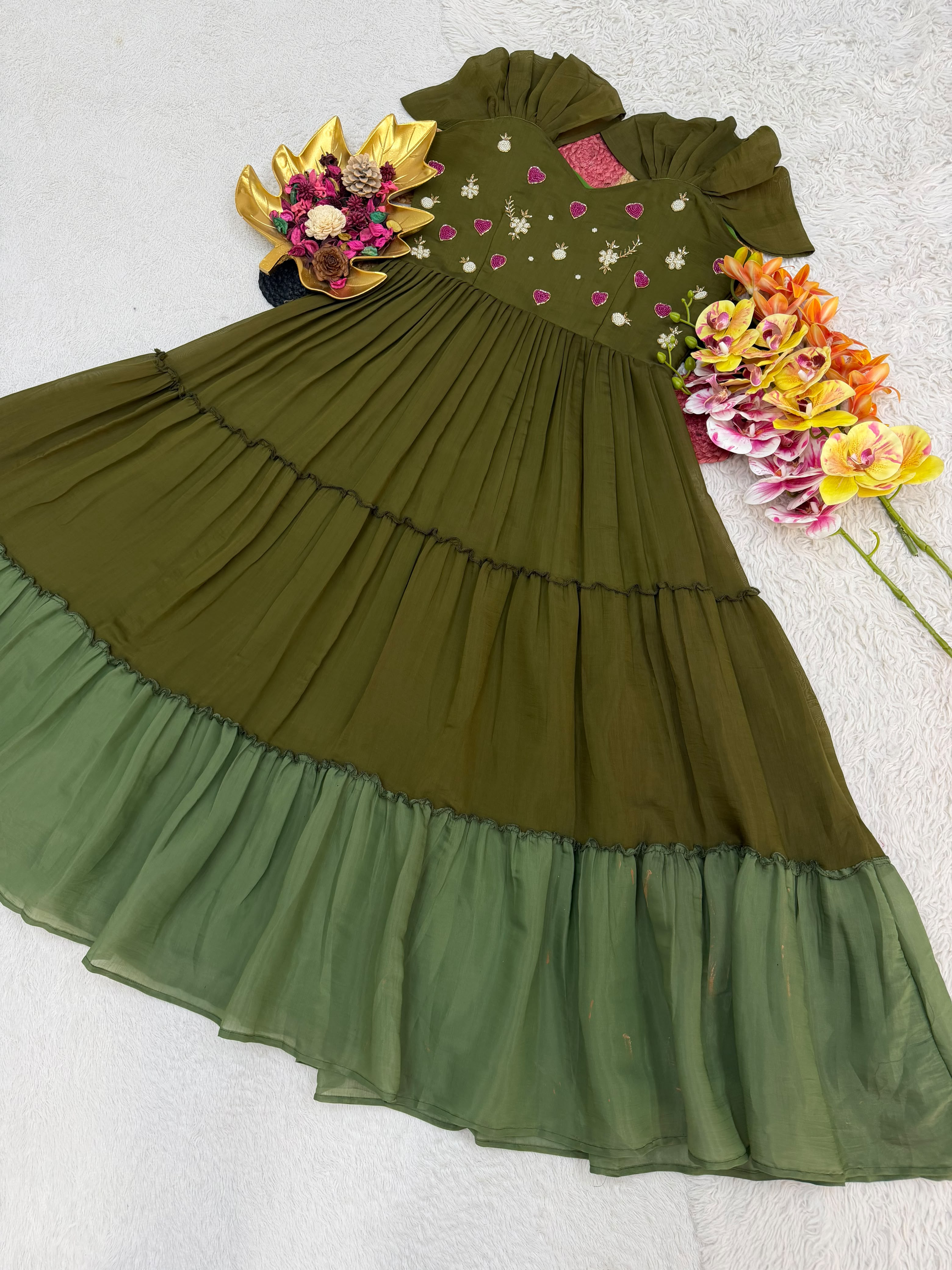Premium Mul Cotton frocks with Maggam Work