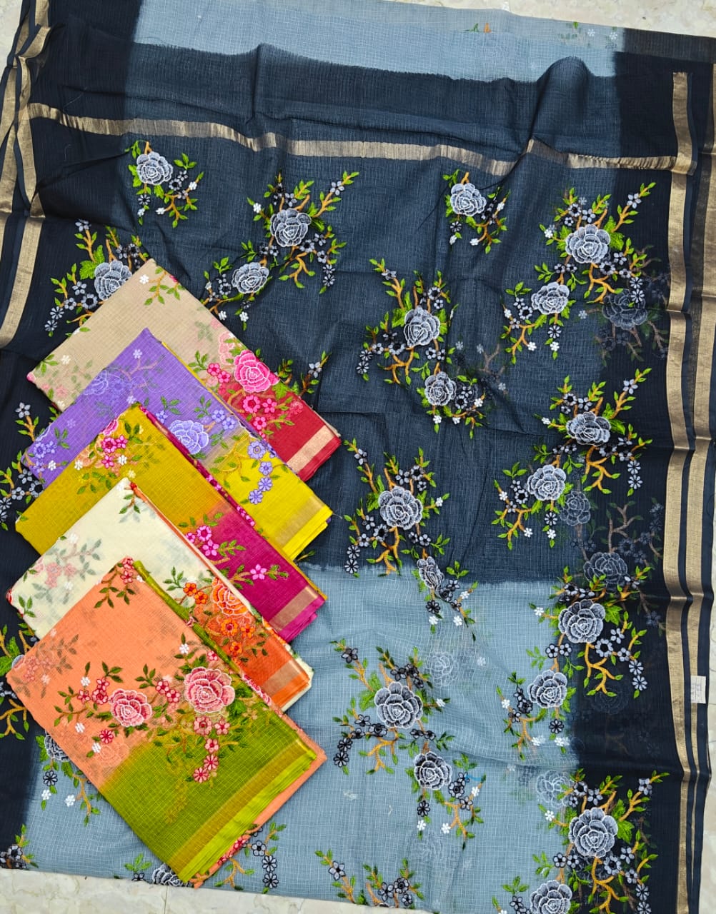 Pure Kota doriya embroidery sarees
