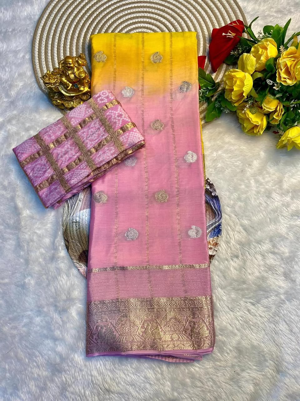 Pure Viscose Chinnon Sarees