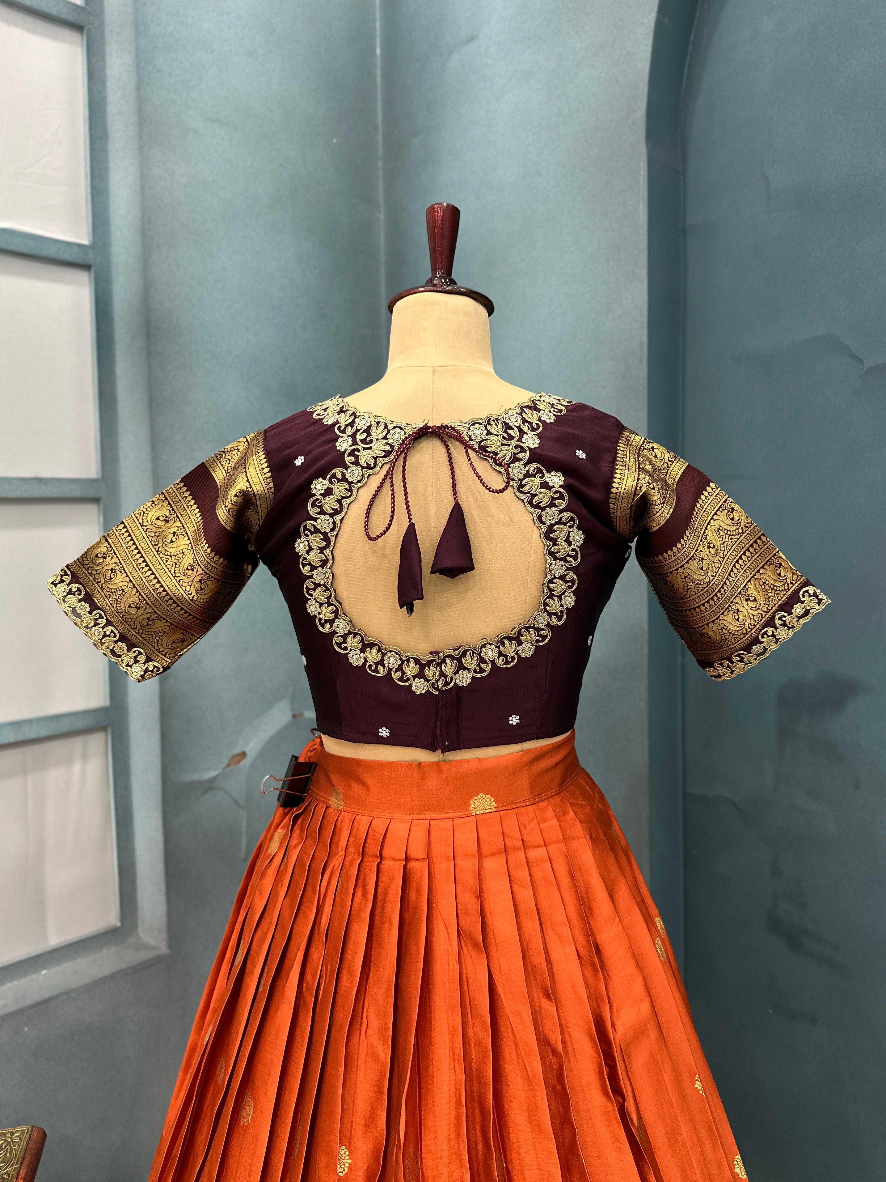 Launch New Exclusive Designer Premium Quality Pure Kanjivaram Silk Full Stitched Lehenga Upto 3XL