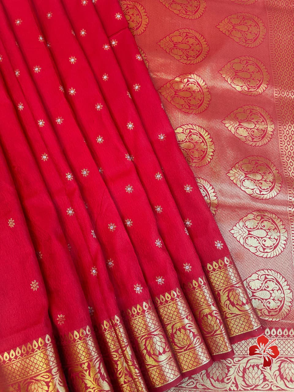 Red Banarasi Soft Silk Saree