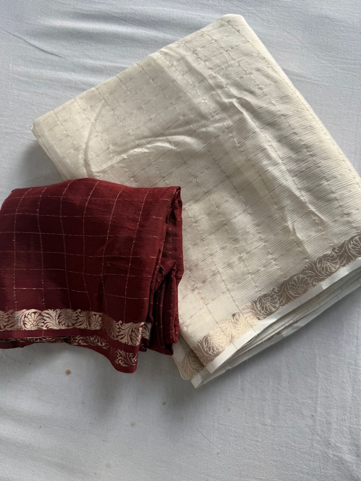 Soft Viscose Pure Chinon Saree With Contrast Running Blouse