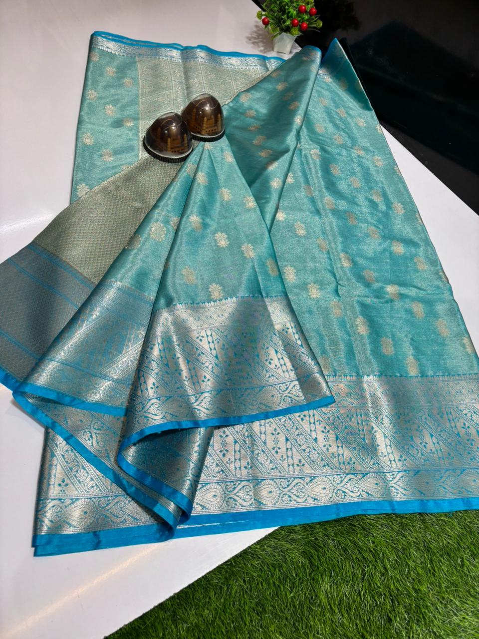 Premium Banarasi Dyble Katan Tissue Silk Saree