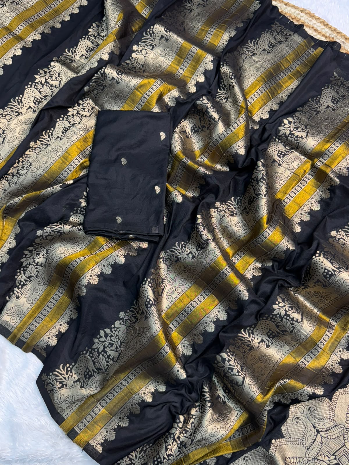 Rich Crepe Khadi Tissue Paithani Silk Saree