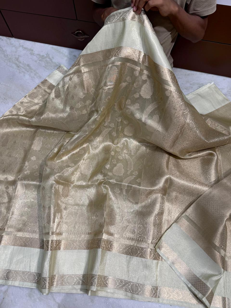 Gold & Silver Banarasi Soft Tissue Silk Sarees