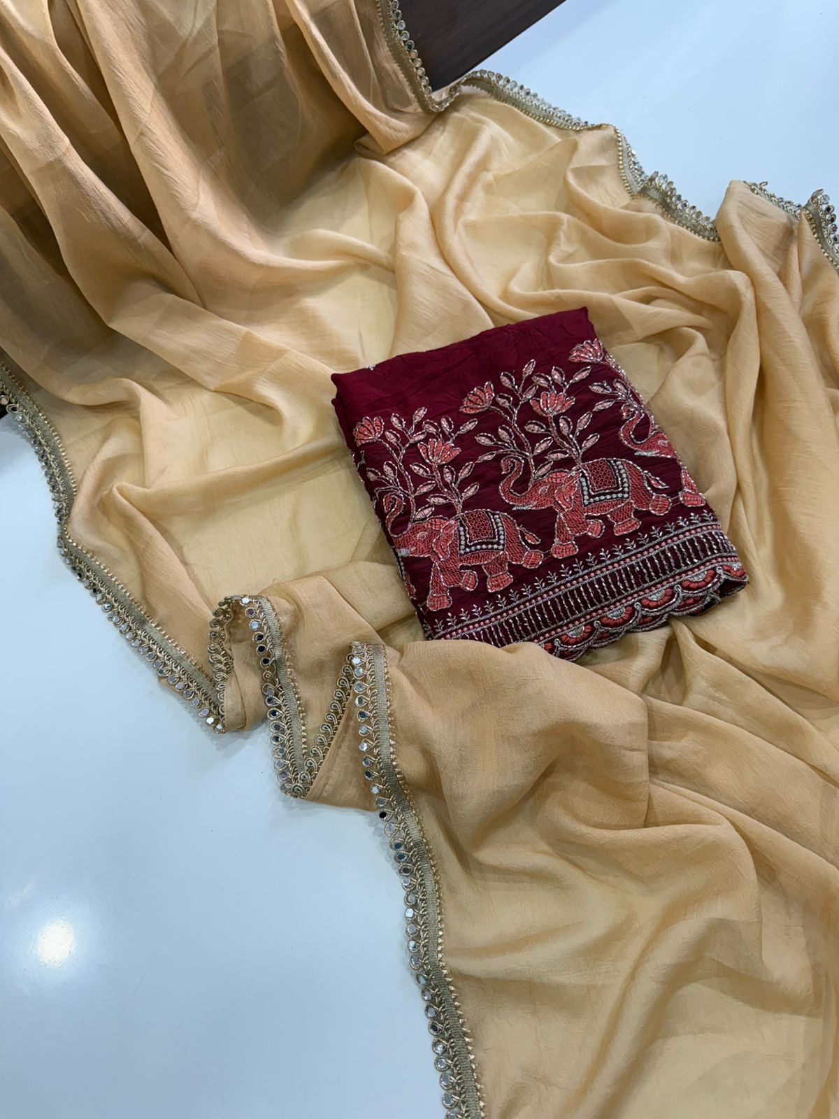 Designer Rangoli Crush Saree