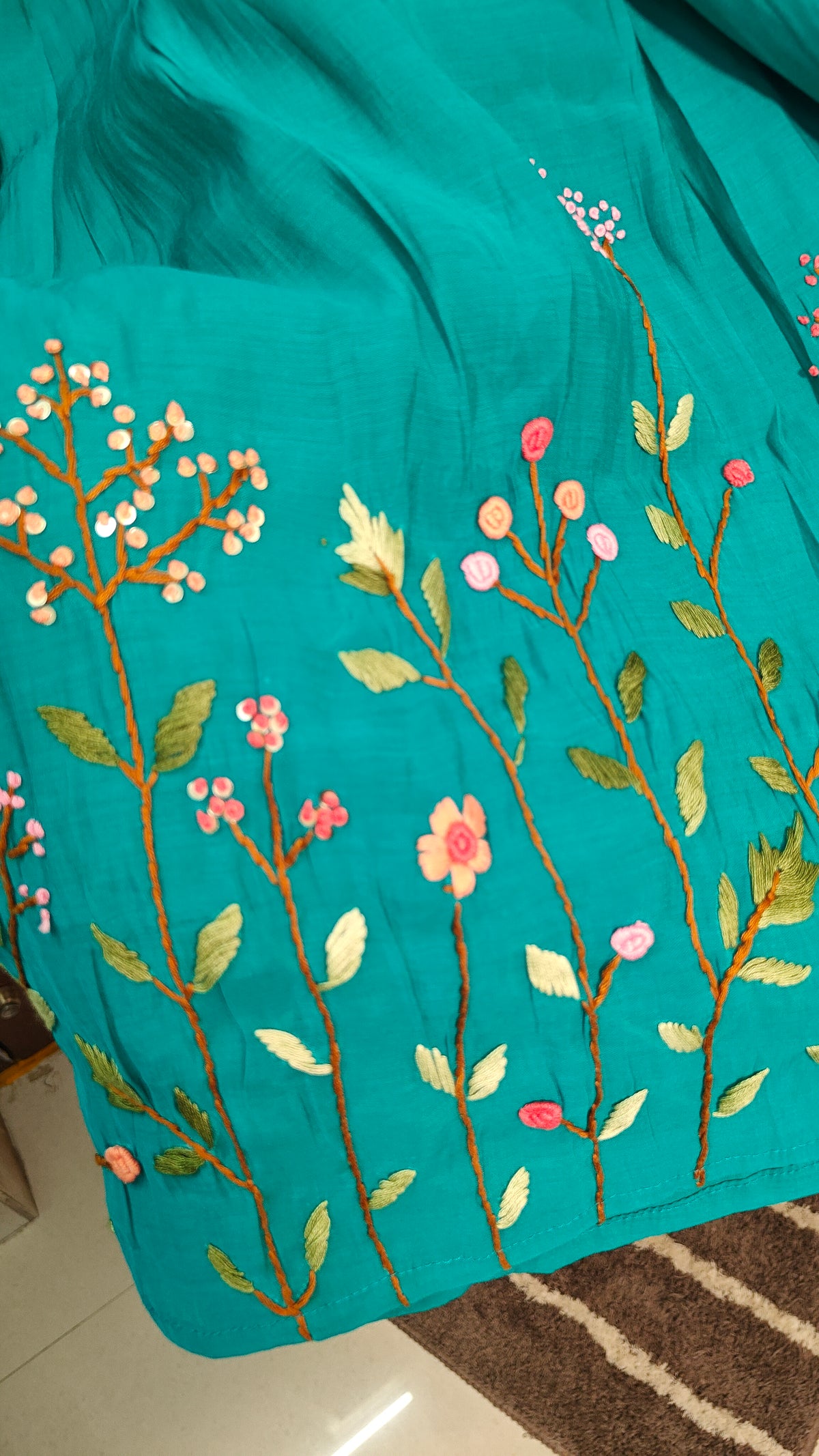 Mulchanderi Anarkali Handwork 3pc Set