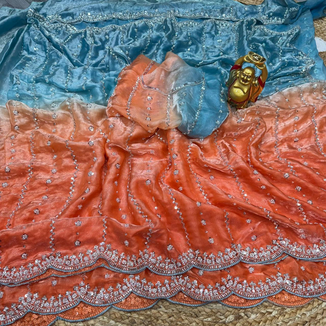 Space Silk Dual Tone Sarees with Premium Work