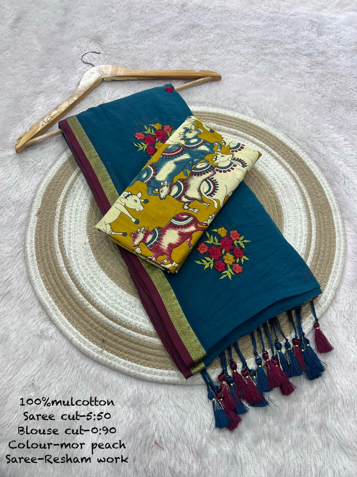 Pure Mul Cotton Sarees with Embroidery