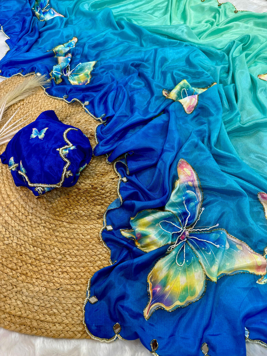 Butterfly Design Rasmalai Silk Sarees