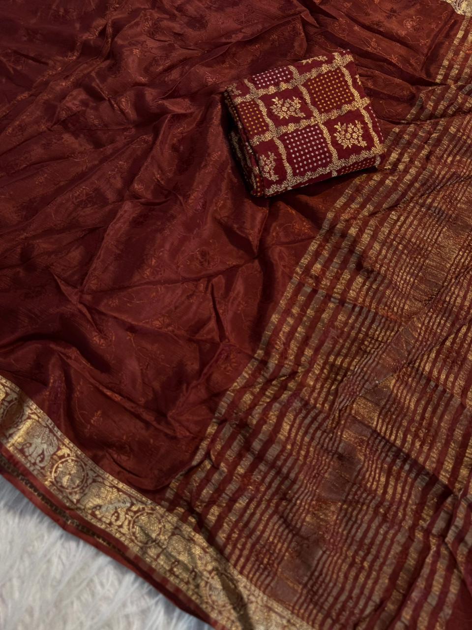 Pure Viscose Chinnon Sarees