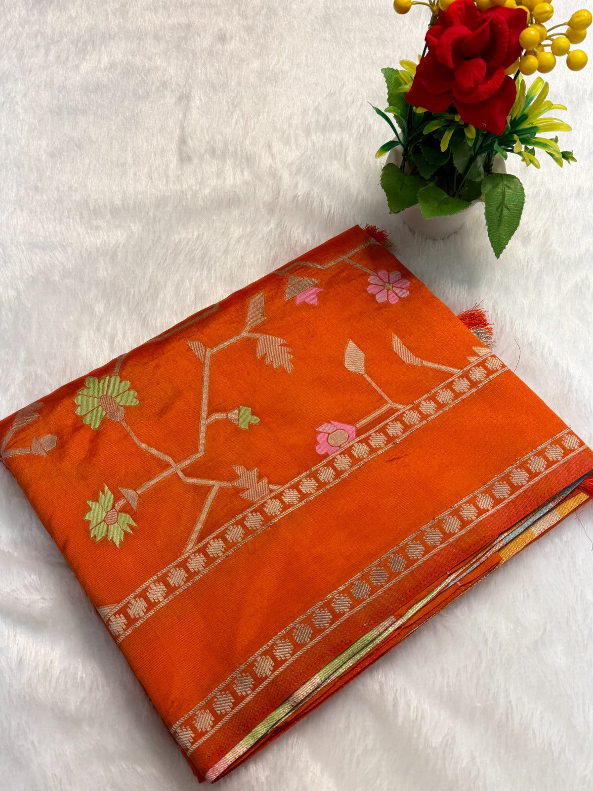Banarasi silk sarees with jamdani weaving