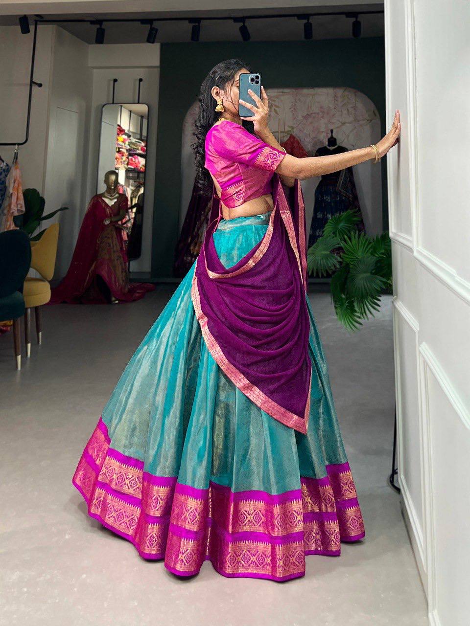 Stitched Lehenga with Unstitched Blouse