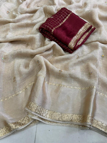 Viscose Georgette Full Sequence Work Sarees