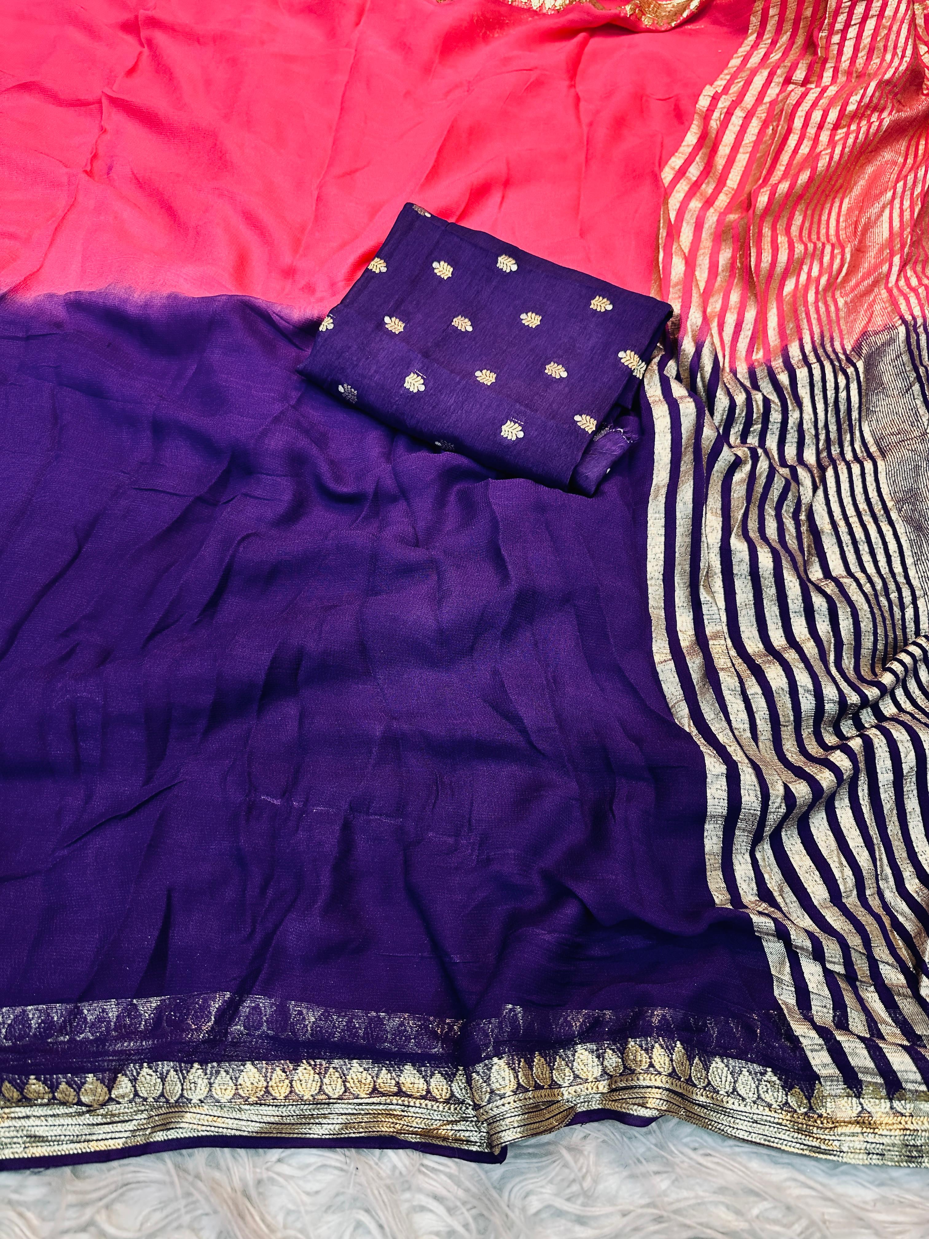 Soft Viscouse Georgette Shade Sarees