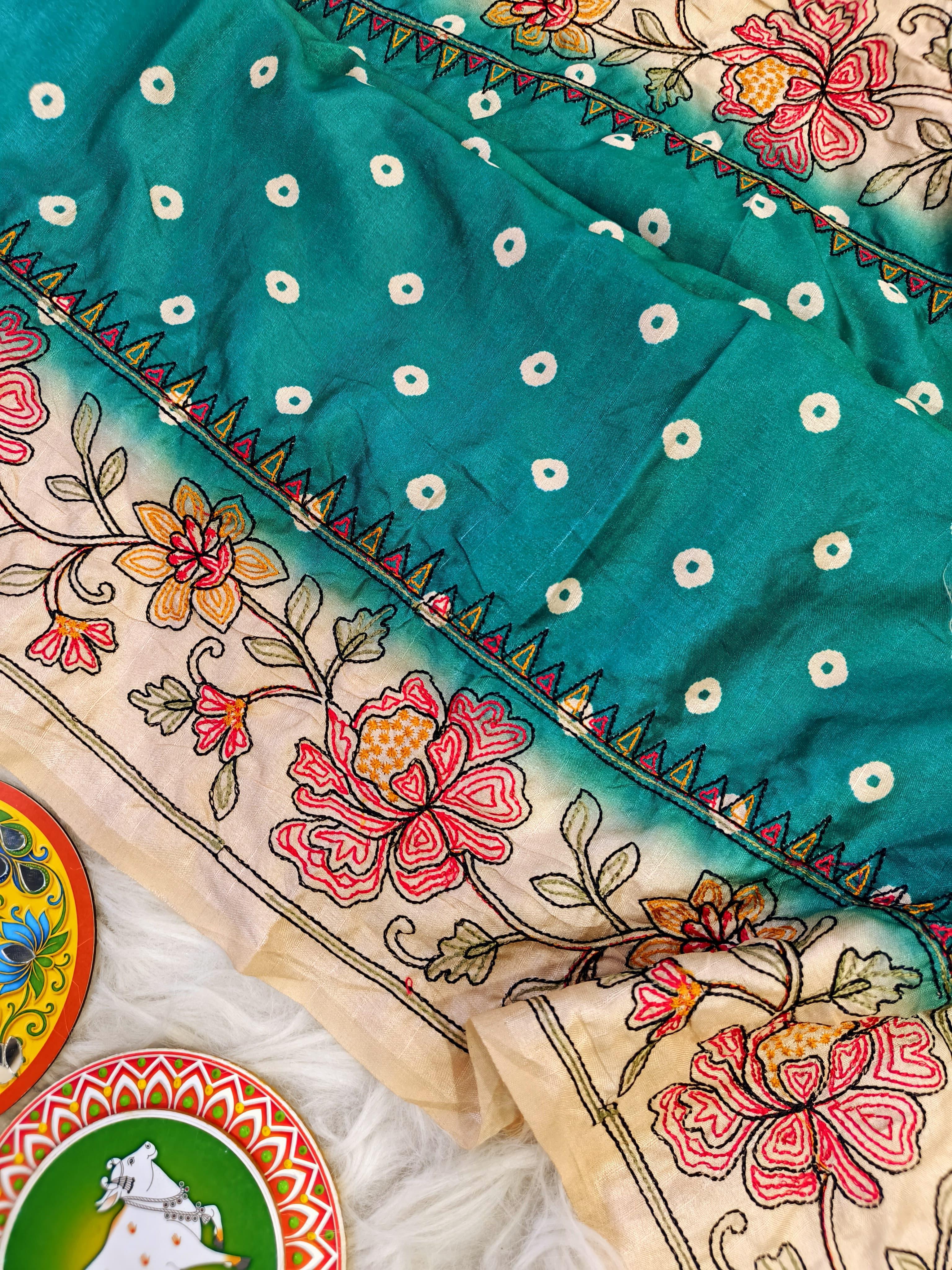 Pure tussar Bandhini saree