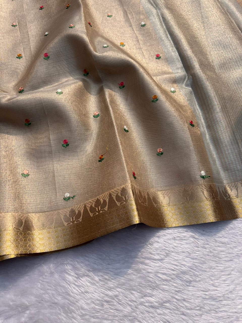 Banarasi Premium Soft Tissue Saree with Tassels
