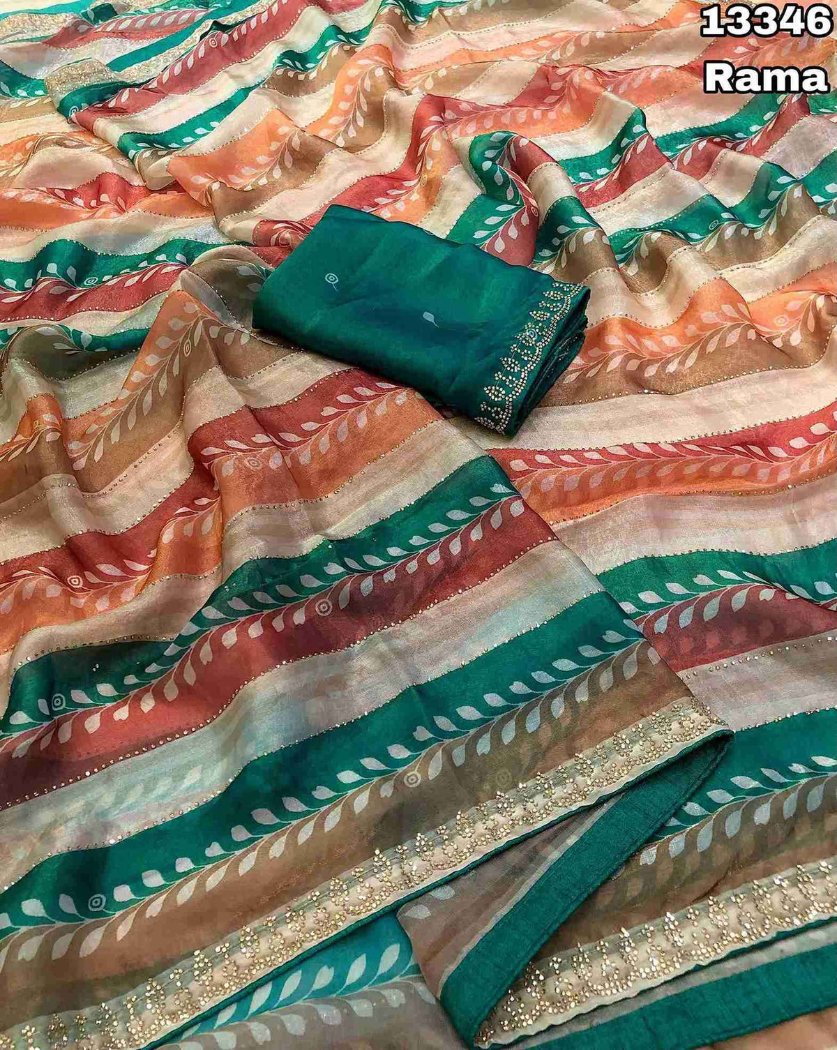 Space Silk Saree with Jarkhan Siroski Work