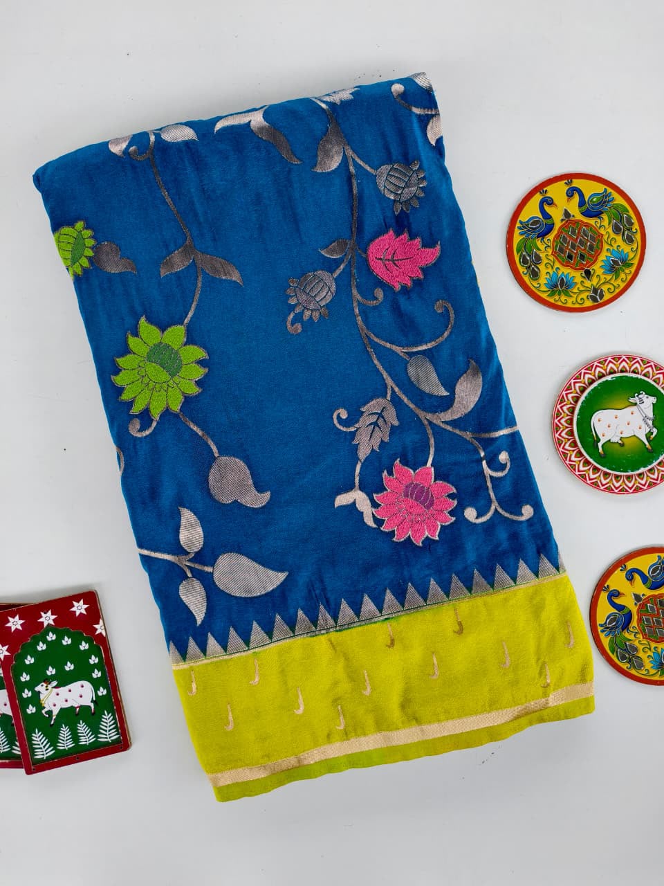 Viscose meenakari sarees