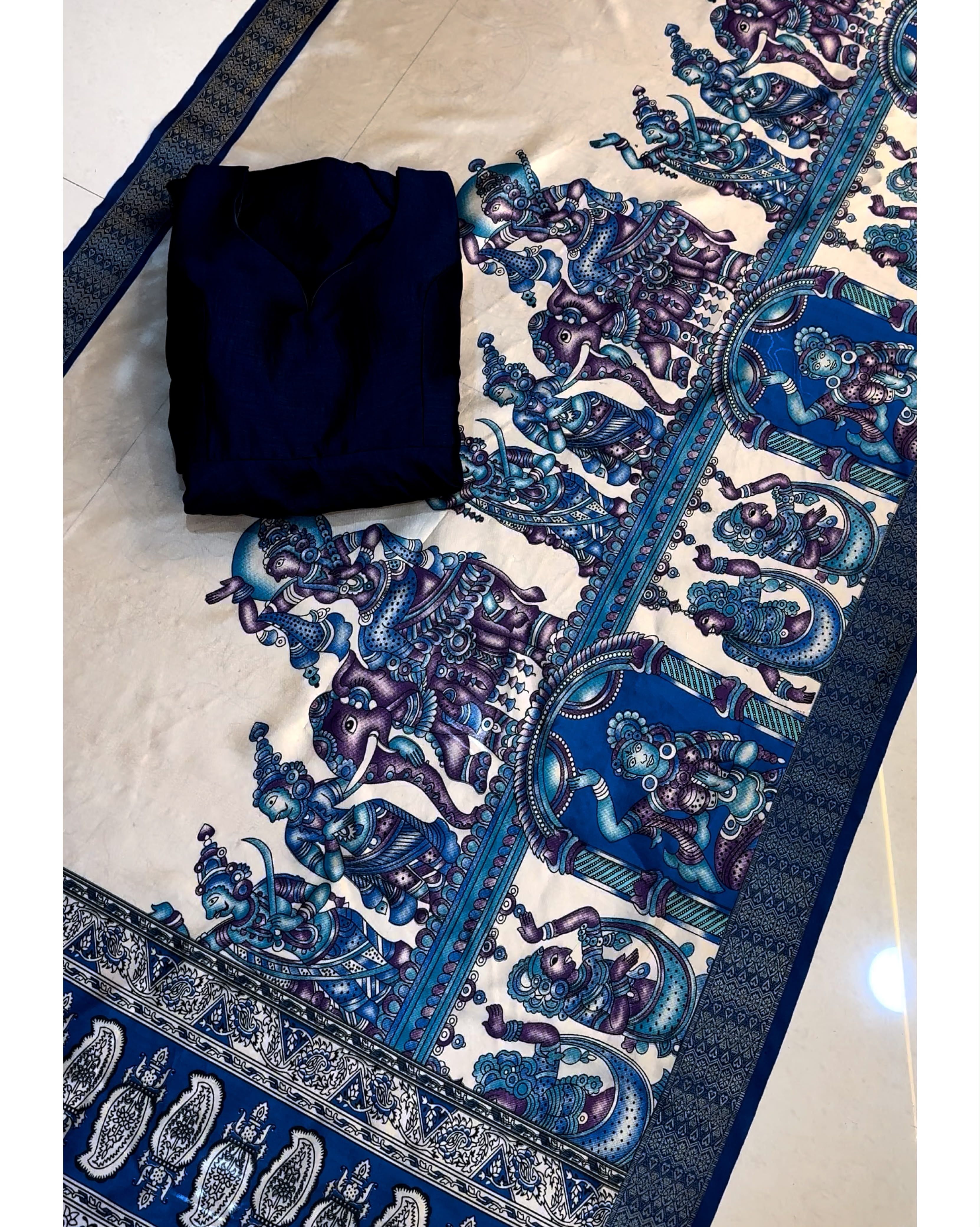 Beautiful Plain Vichitra Anarkali with trending Kalamkari Duppata