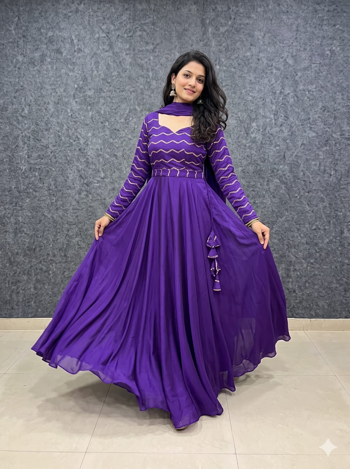 Designer Rangoli Silk Gowns with Beads Sequence Work