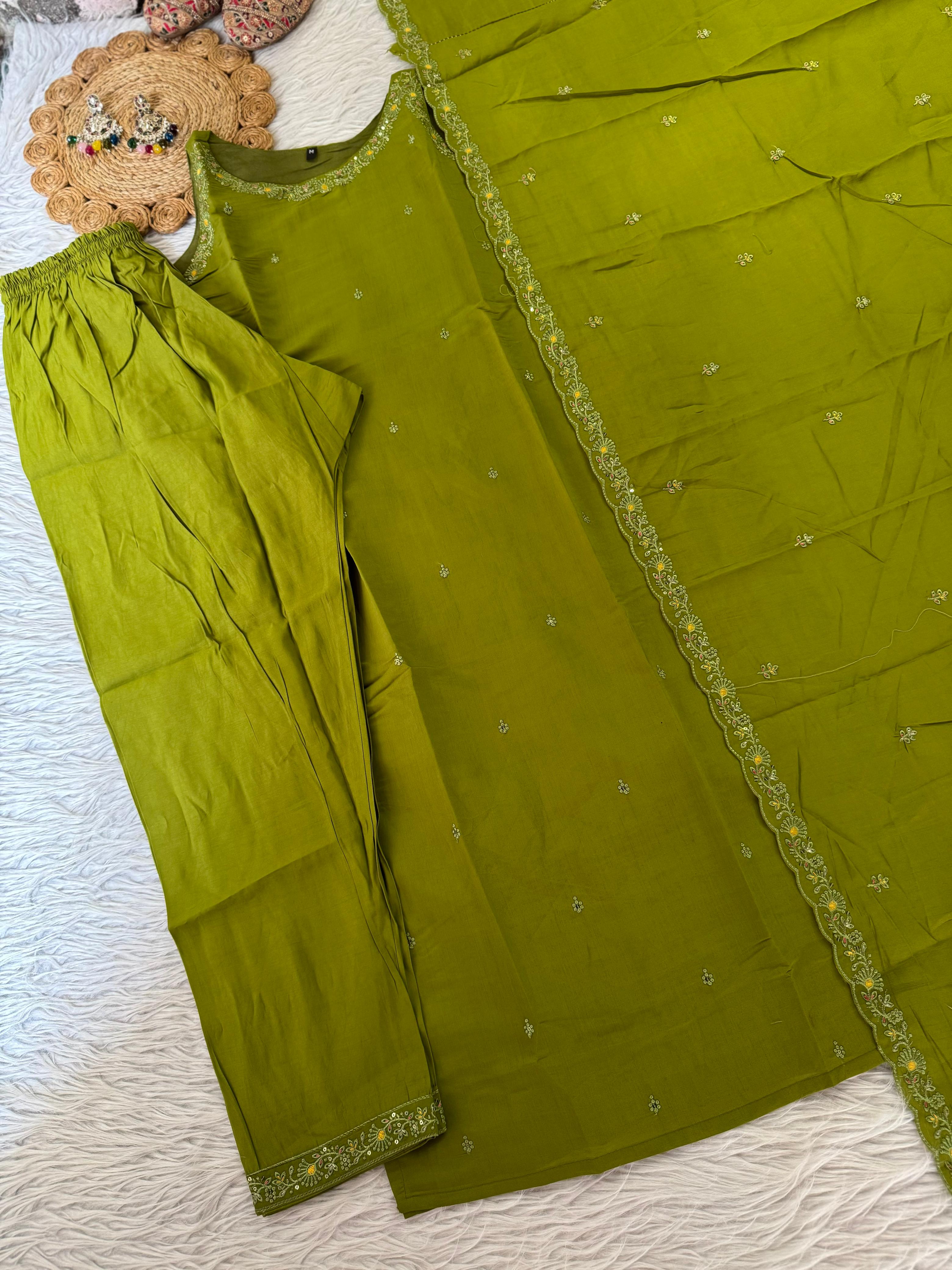 Designer Anarkali Pant & Duppata Set