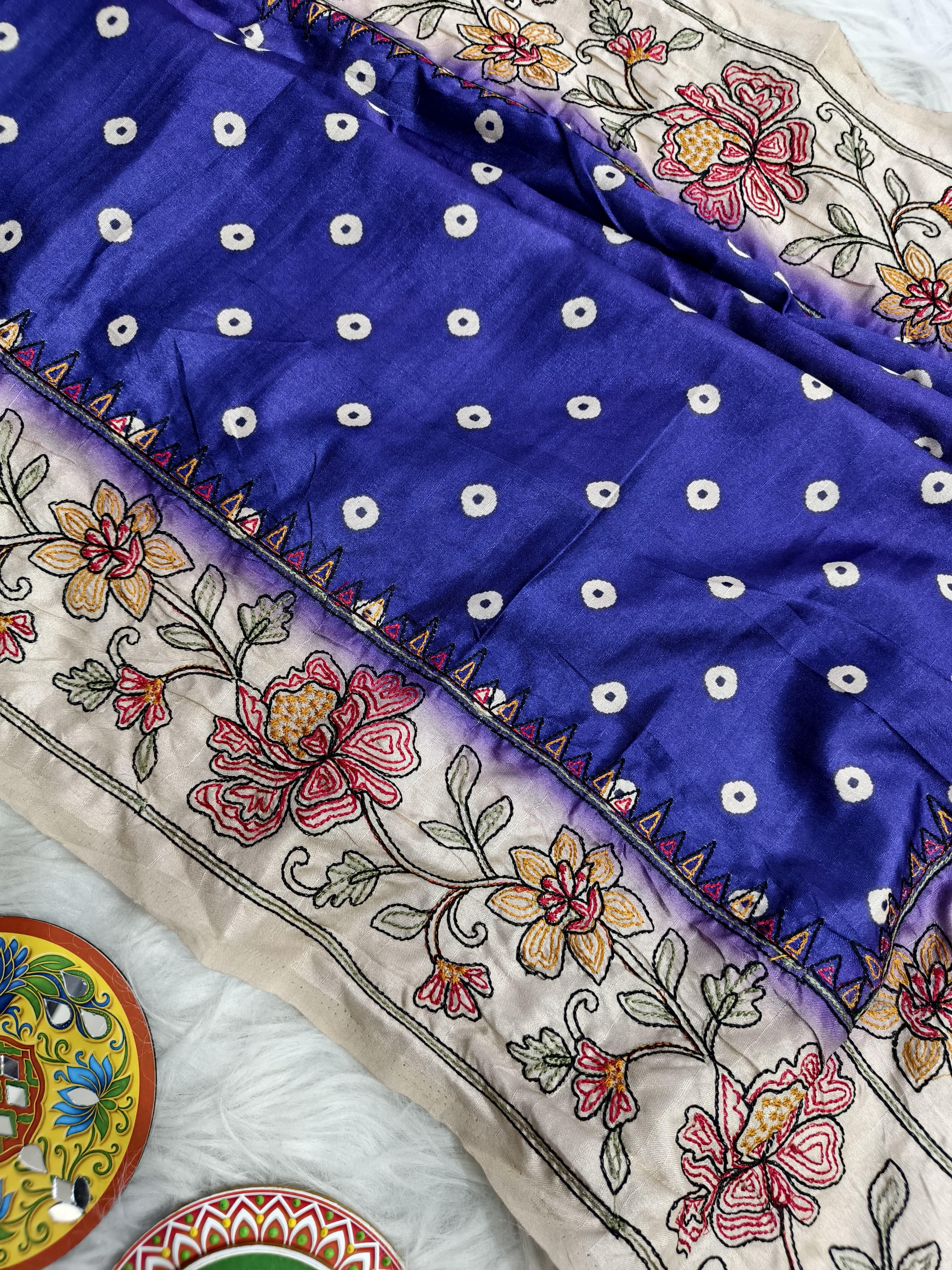 Pure tussar Bandhini saree