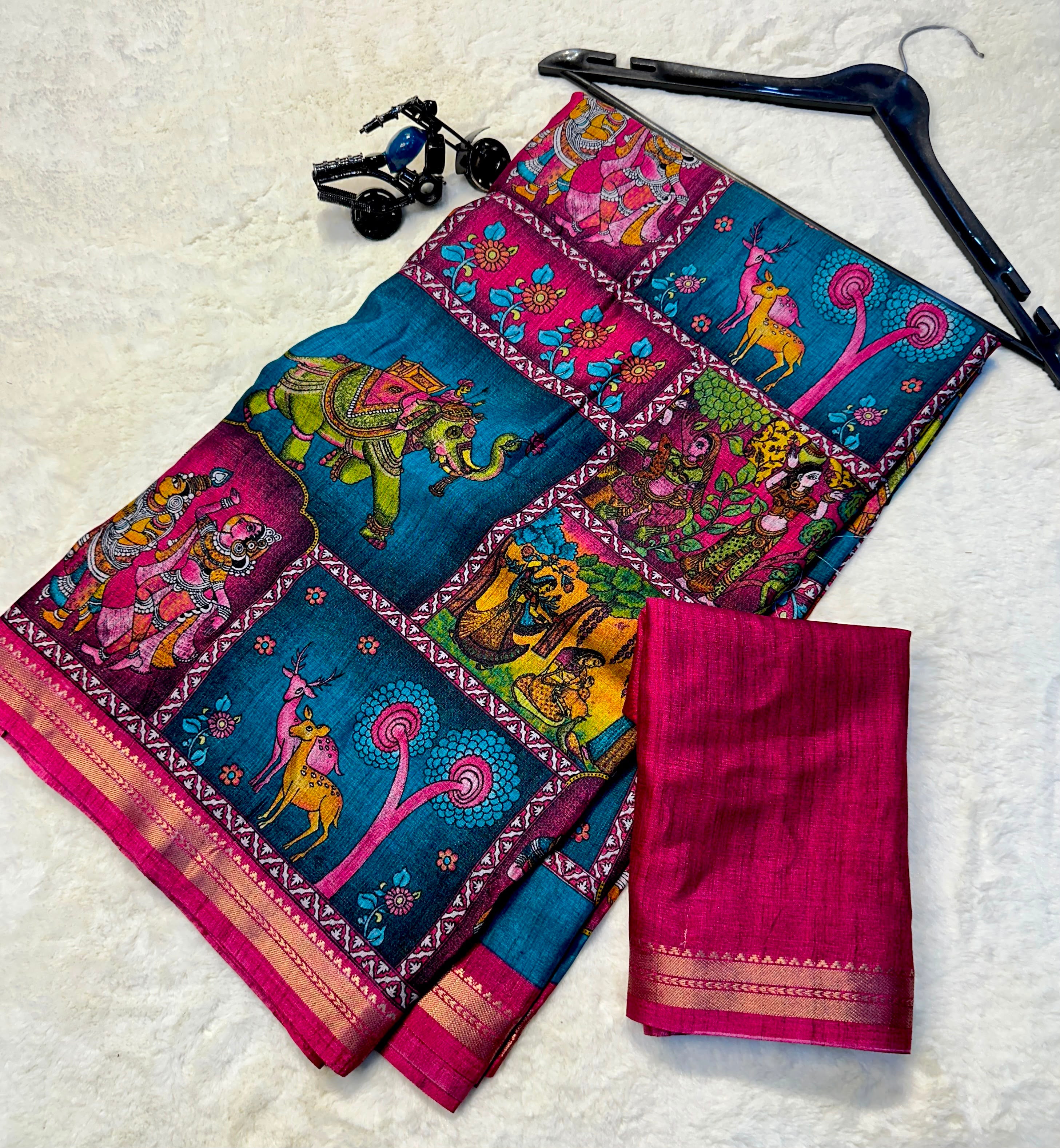 Designer Tusser Silk Sarees