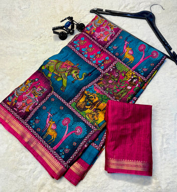 Designer Tusser Silk Sarees