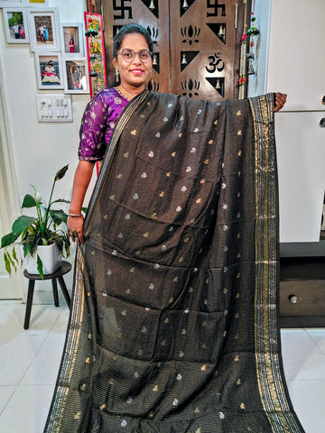 Pure Viscose Chinon Chit Pallu Sarees