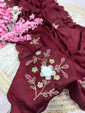 Sort Rangoli Crush Sarees with Beautiful Handwork