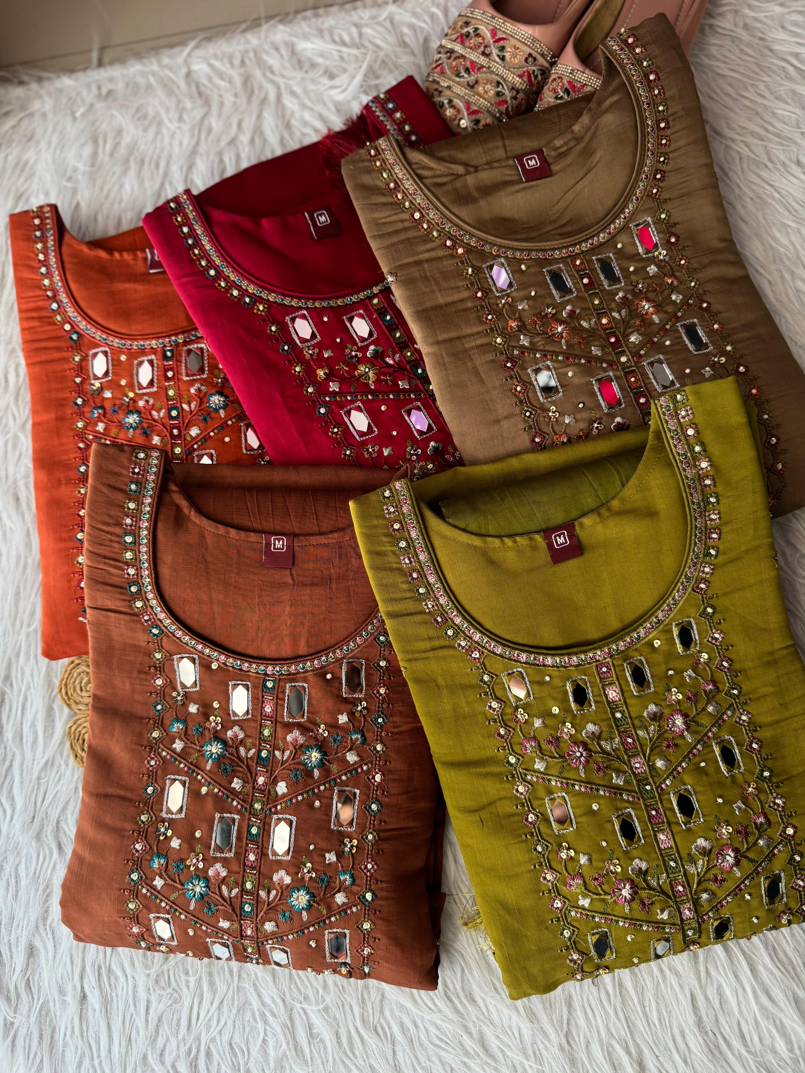 Premium Silk Cotton Kurti Sets