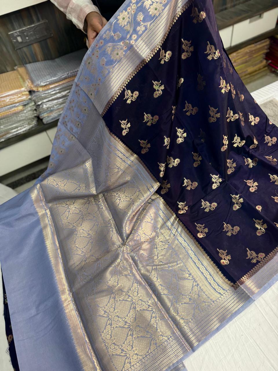 Premium Soft Banarasi Raw Mango Silk Sarees