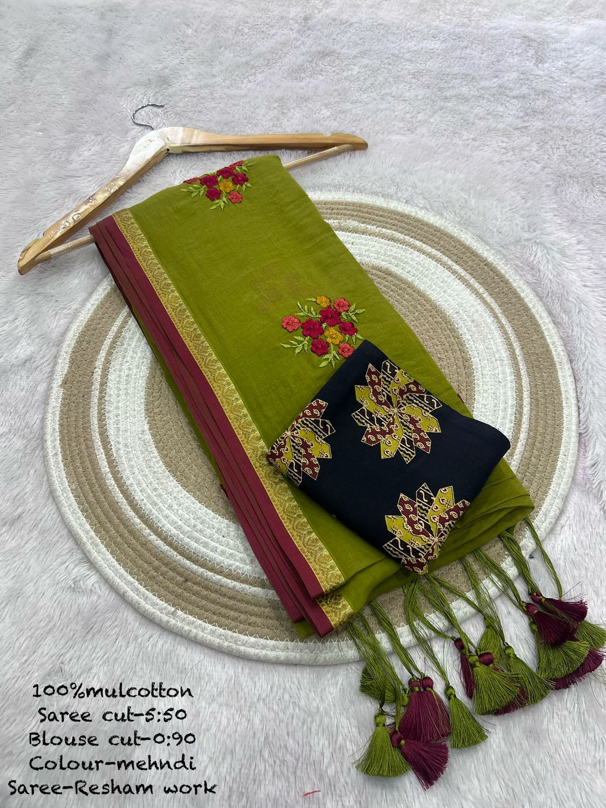 Pure Mul Cotton Sarees with Embroidery