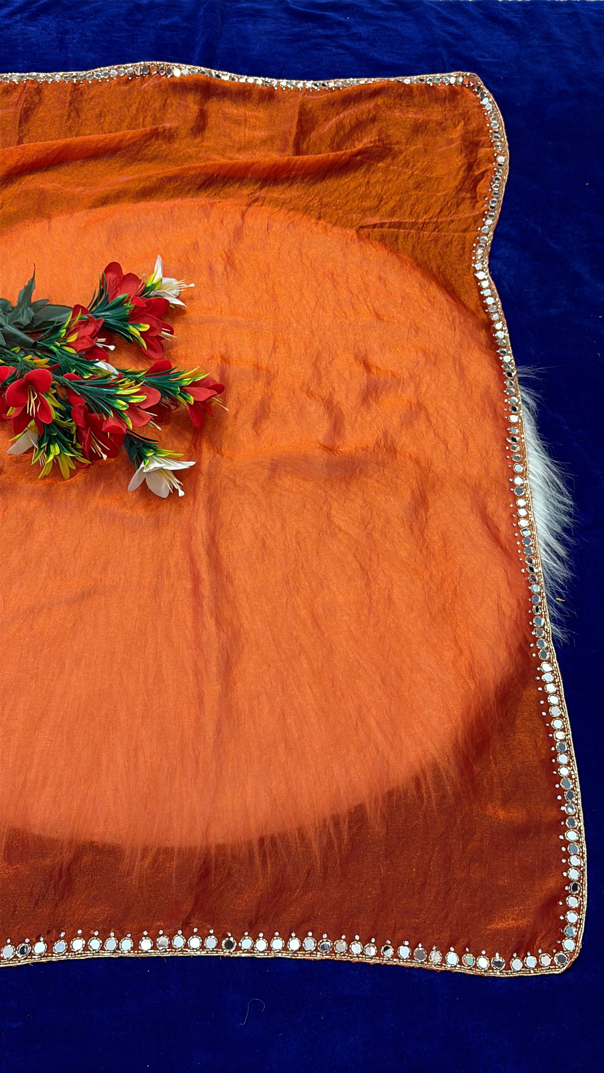 Cocktail mirror work sarees