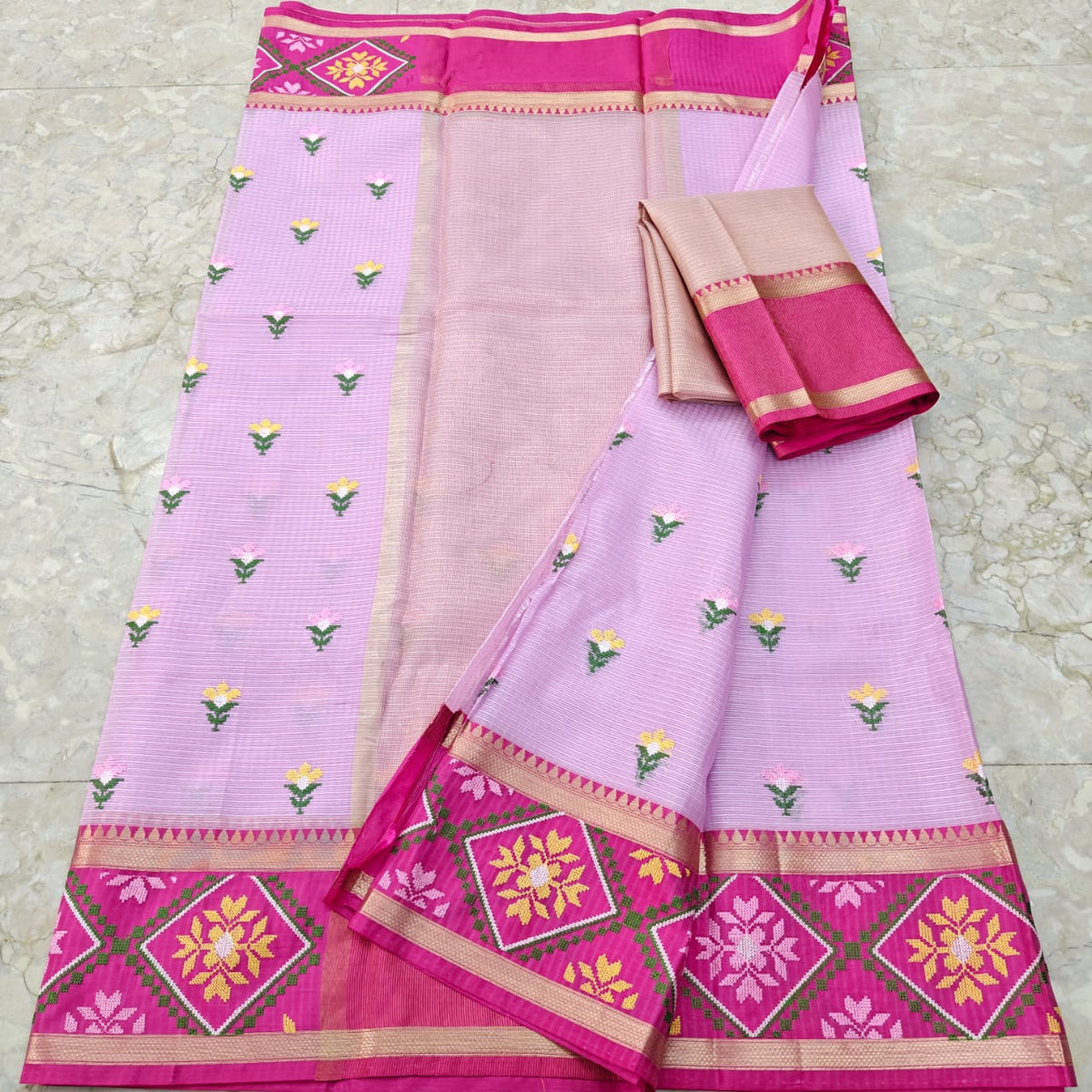 Soft silk Kota work sarees