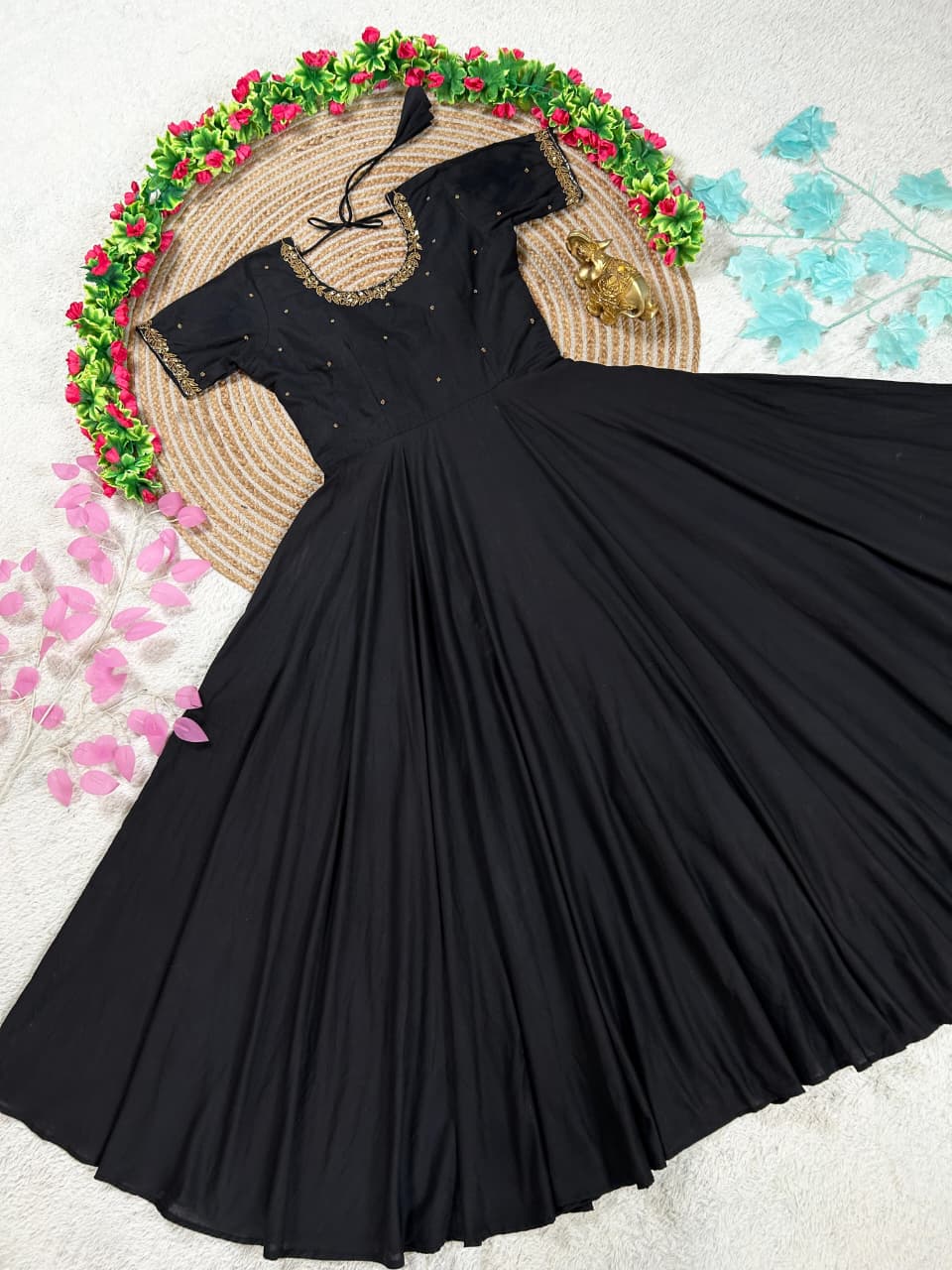 Black Anarkali Gown with Duppata