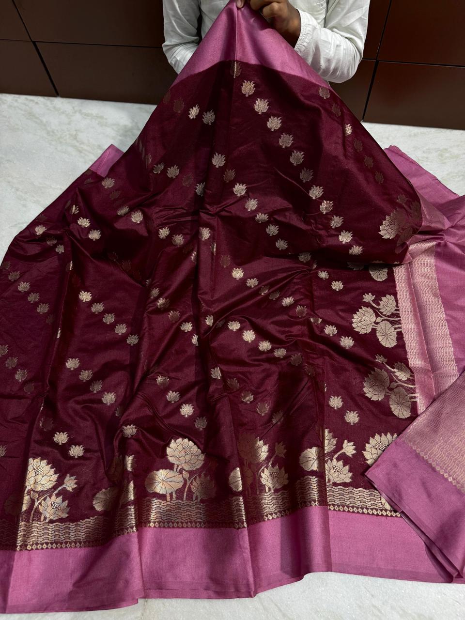 Banarasi Dyble Dupion Soft Silk Sarees