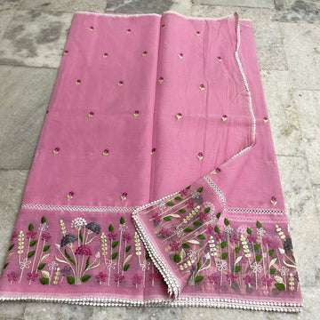 Kota soft cotton with crochet lace work