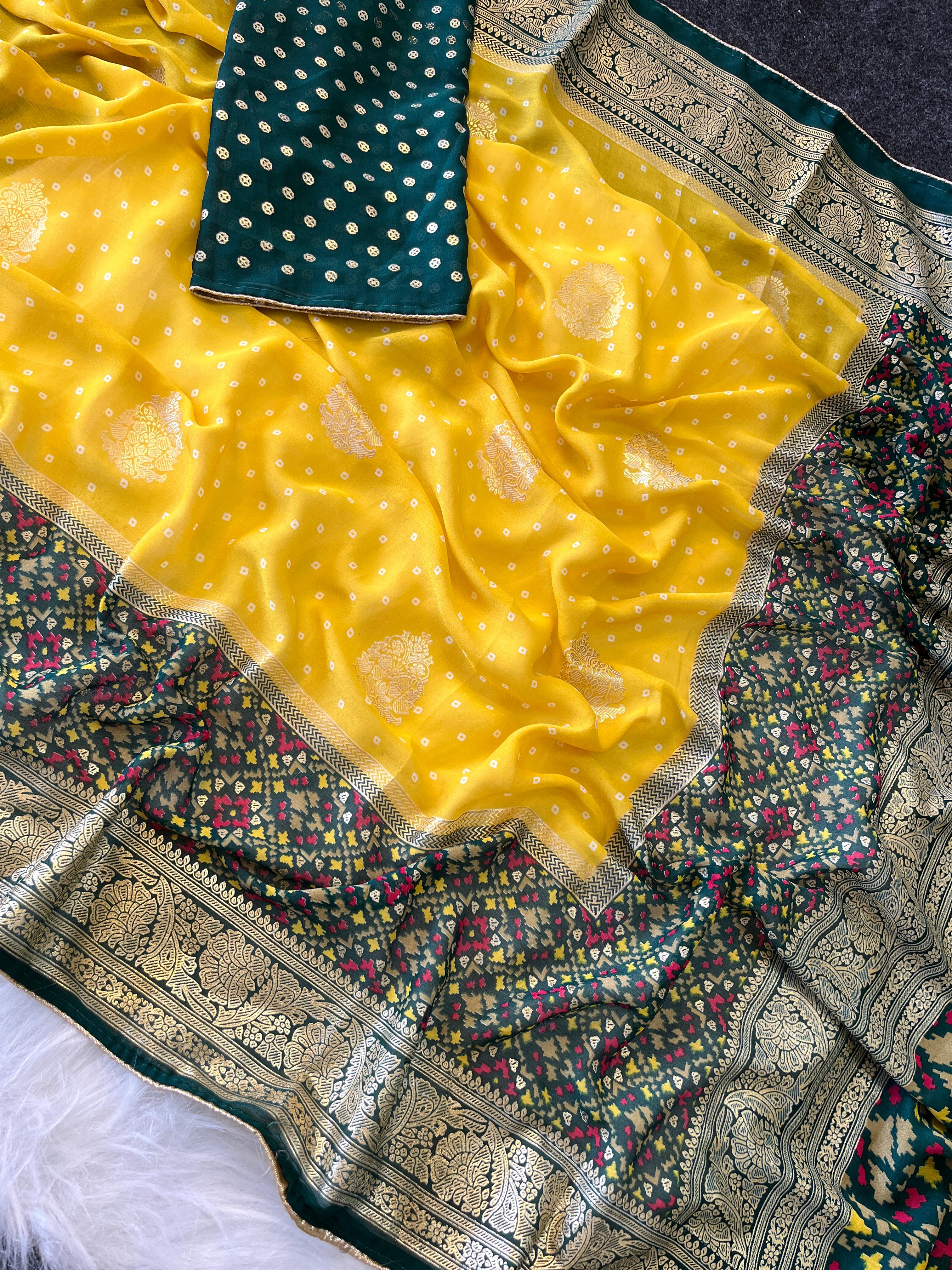 Soft Silk Saree with Foil Print