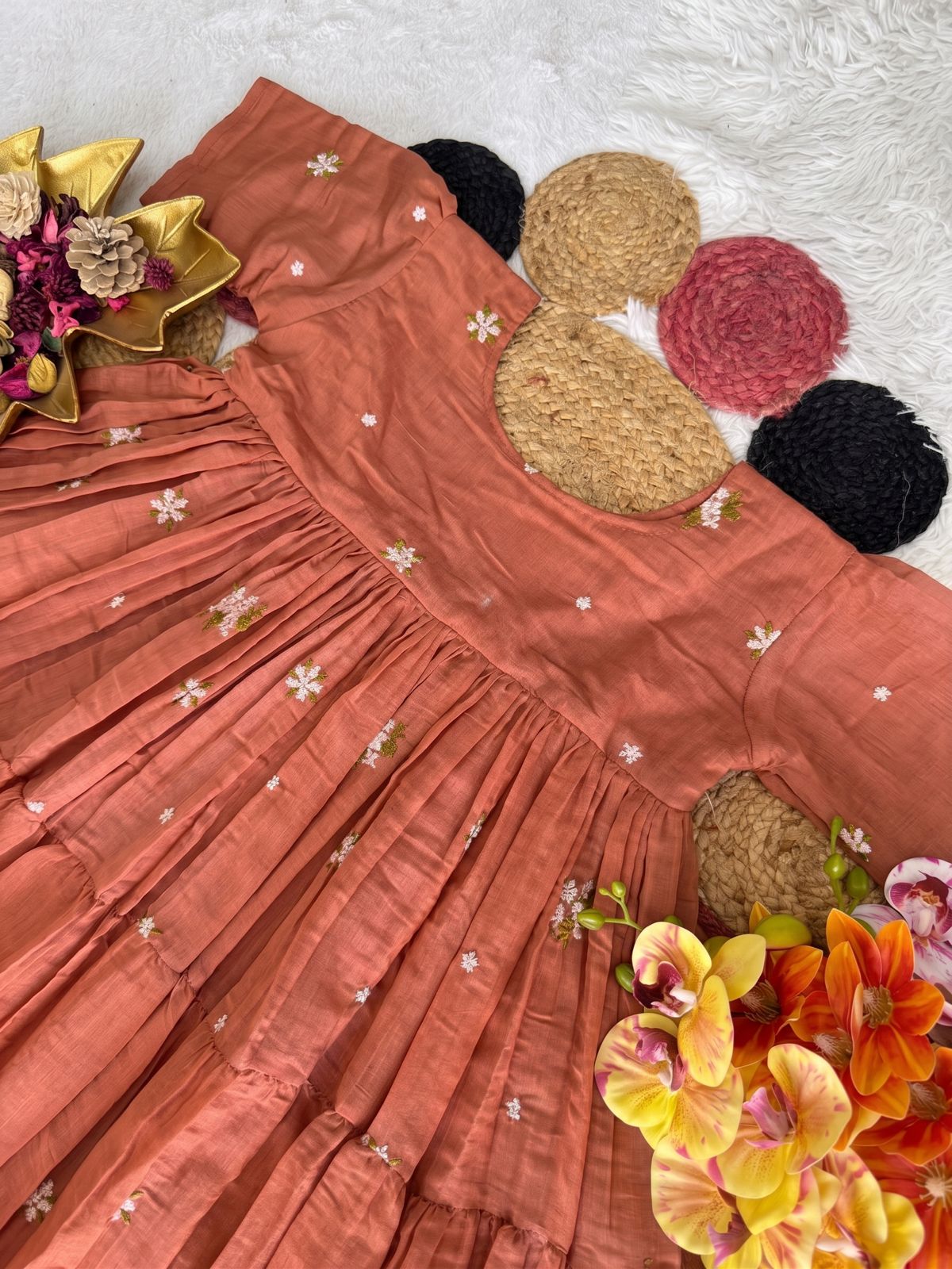 Designer Mul Chanderi Frocks