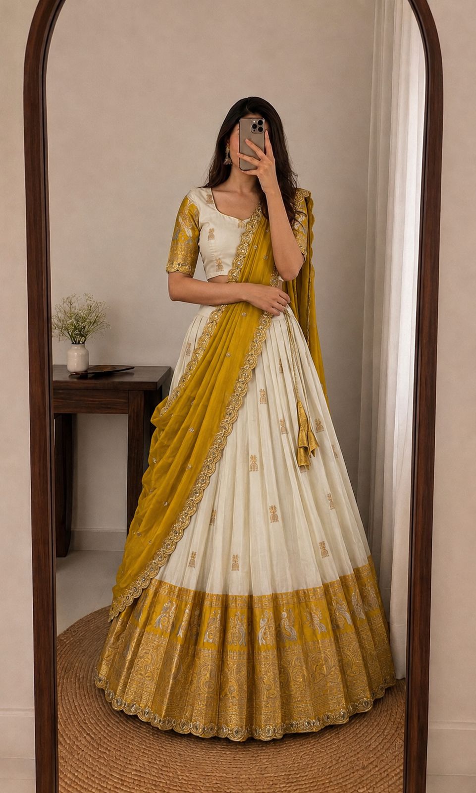 Exclusive Designer Premium Quality Pure Kanjivaram silk full stiched Lehenga