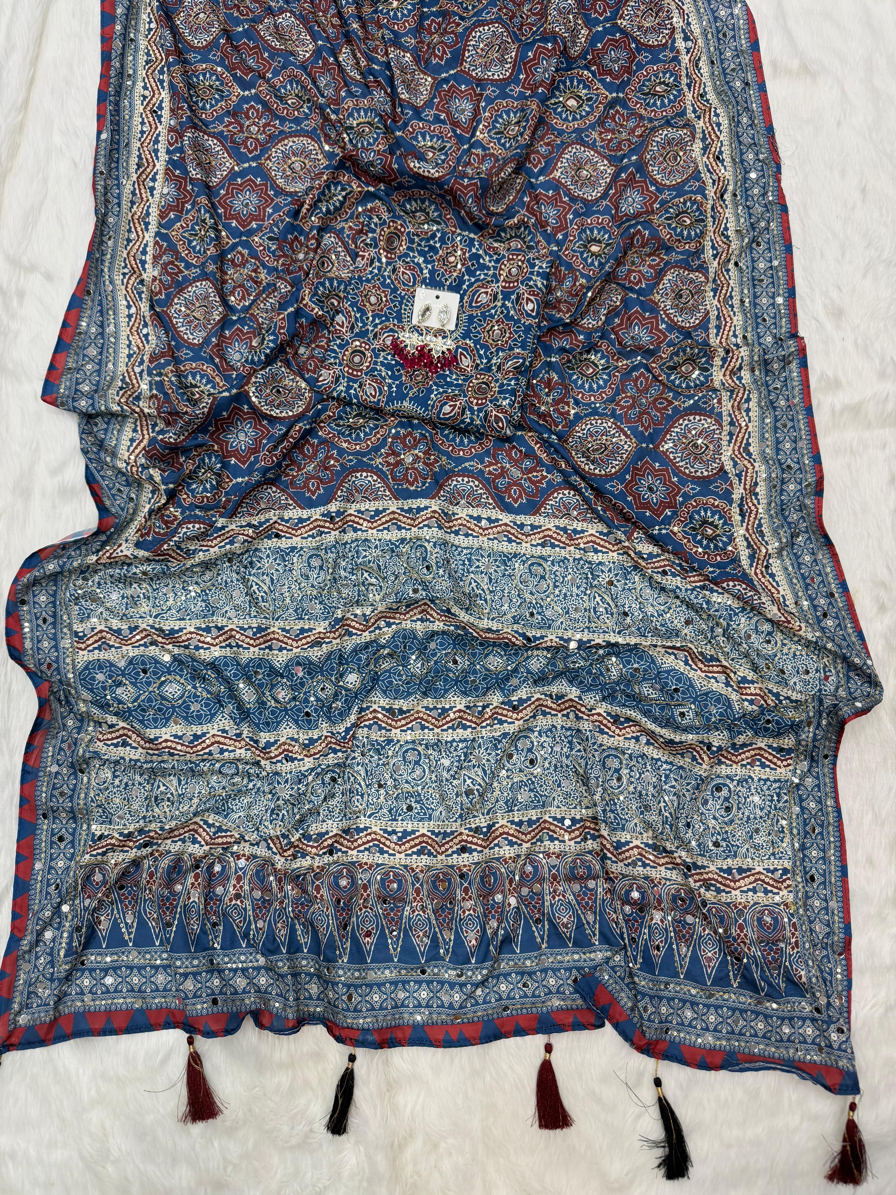 Designer Ajrakh Saree