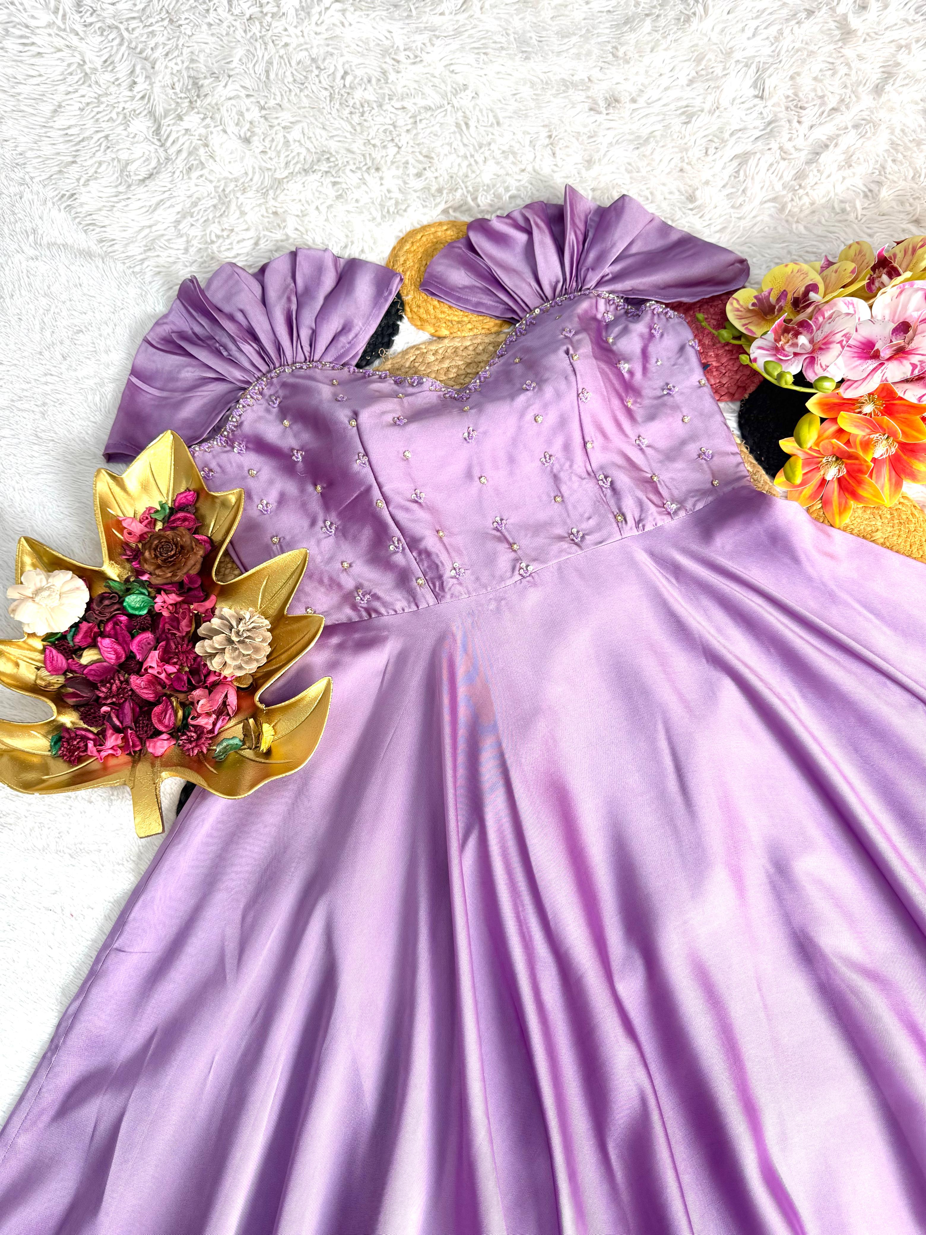 Special Maggam Work Rangoli Silk Gown