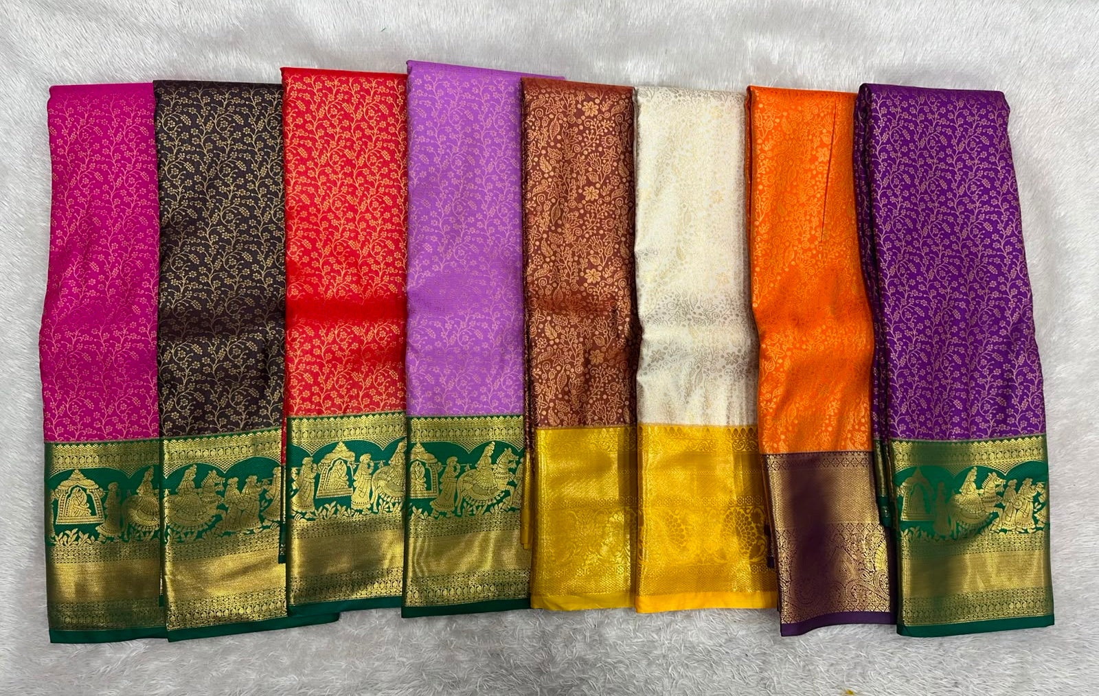 Sravanamasam special Semi Kanchipattu Sarees